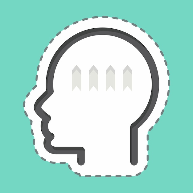 El corte de la línea adhesiva Autismo relacionado con la psicología Símbolo de personalidad editable