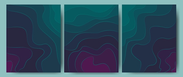Corte de papel Fondo de arte abstracto con colores verde y morado Piedras preciosas Diseño de plantilla