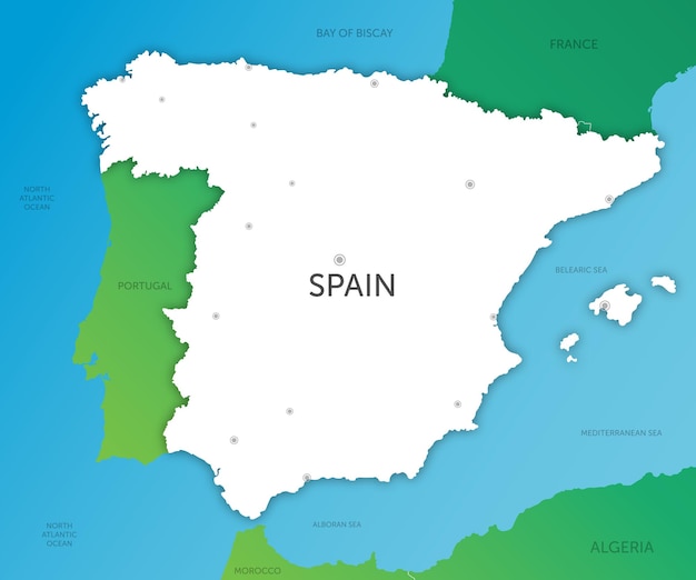 Corte de papel de mapa de España