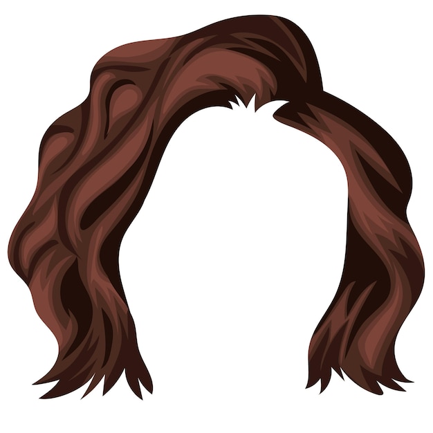 corte de pelo corto marrón femenino, a saber, peinado cuadrado con pelo de separación lateral para personajes femeninos