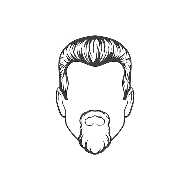 Vector corte de pelo de hombre. ilustración vectorial dibujada a mano. peinado de hombre