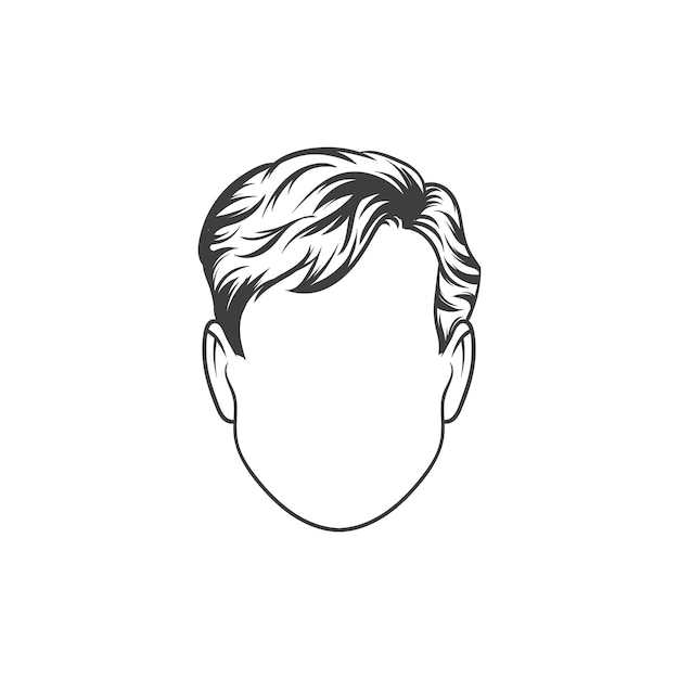 Vector corte de pelo de hombre. ilustración vectorial dibujada a mano. peinado de hombre