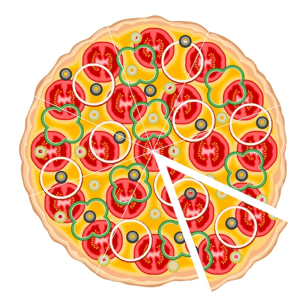 El corte de la pizza.