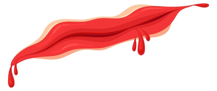 Vector corte con sangre herida sangrante marca de herida en la piel