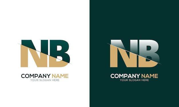 Cortes de letras NB o BN y logotipo vinculado con diseño de logotipo de monograma creativo