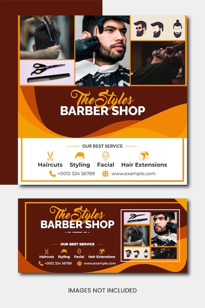 Cortes de pelo de barbería promocionales e ideas de contenido para el cuidado de los hombres para las redes sociales