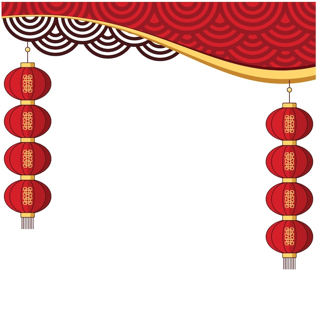 una cortina roja con un diseño rojo y dorado en ella