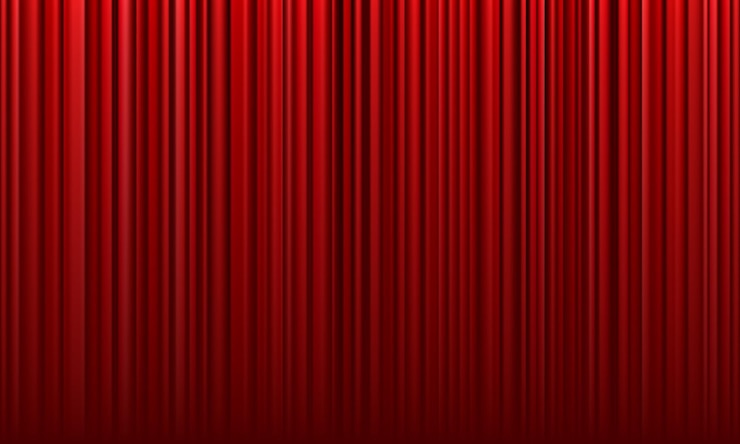 Vector cortinas de cine de teatro vectorial con ilustración de vector de luz de enfoque