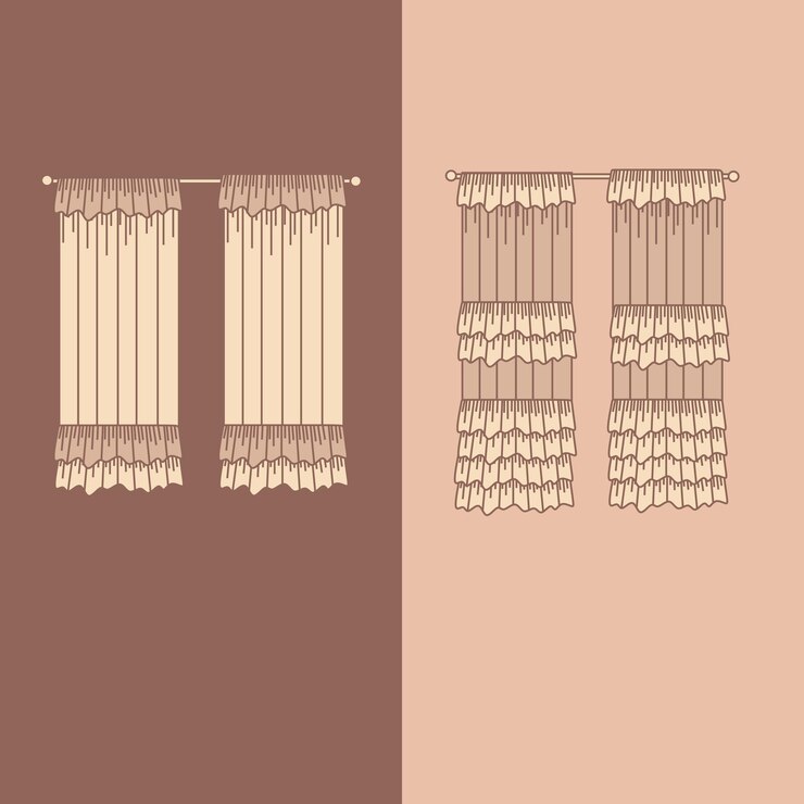 Vector cortinas y cortinas decoración de interiores ideas de diseño colección de iconos realistas ilustración vectorial aislada