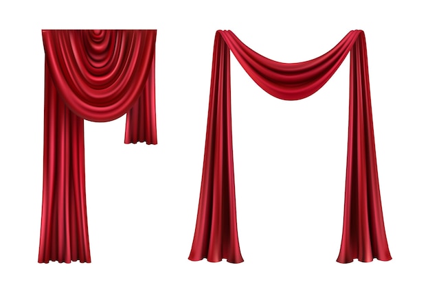 Cortinas o cortinas de teatro de terciopelo rojo