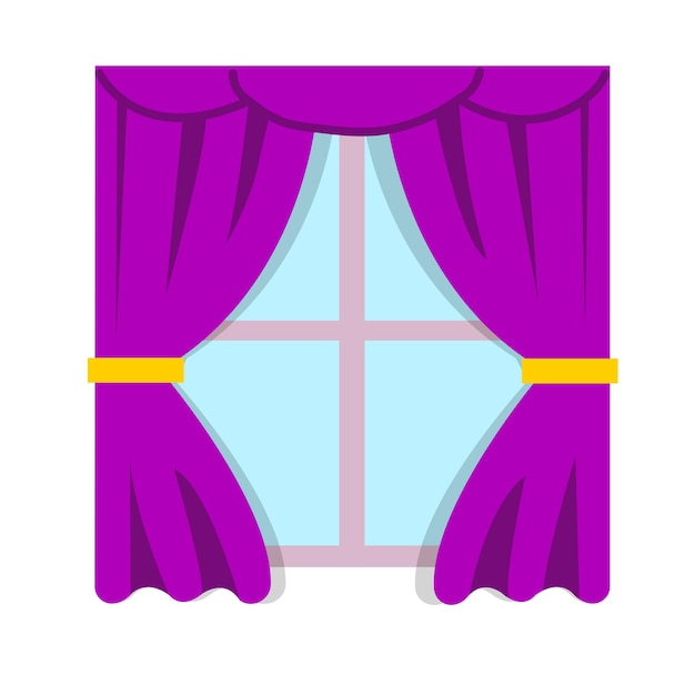Cortinas púrpuras ilustraciones vectoriales aisladas sobre un fondo blanco