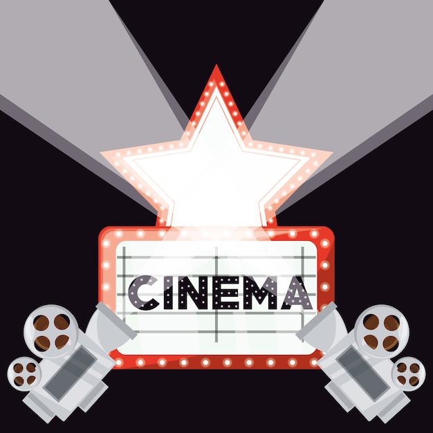 Vector cortometraje de cine con cámara de video y escena de carrete