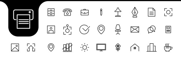 cosas en el conjunto de iconos de la oficina vector de diseño