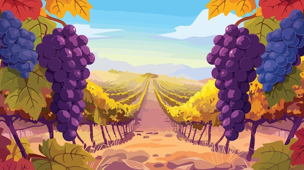 La cosecha de la viña en otoño