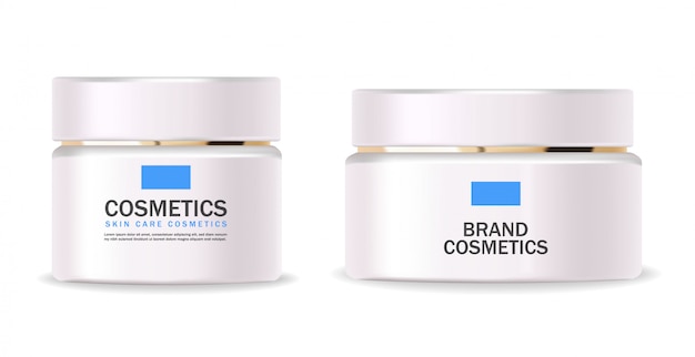 Cosmética realista, crema de hidratación, botella blanca, paquete, producto para el cuidado de la piel, tratamiento, contenedor aislado