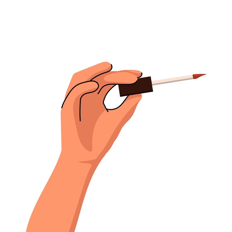 Vector cosmético de lápiz labial en la mano