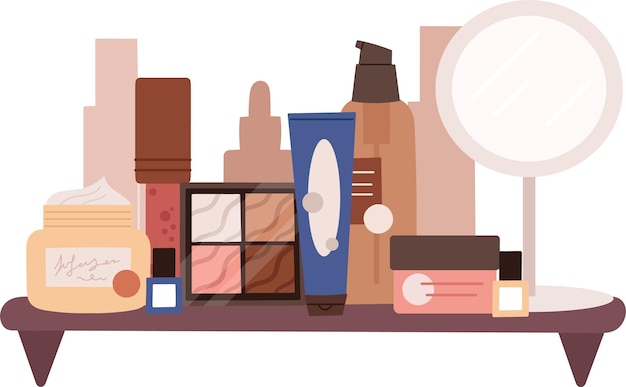 Cosméticos en las estanterías