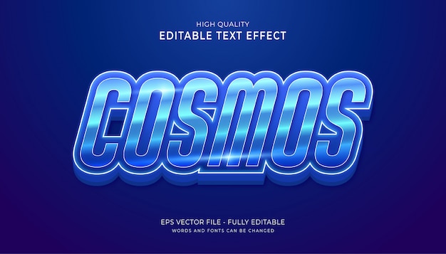 Vector cosmos editable text effect.editable editable text style style effect.