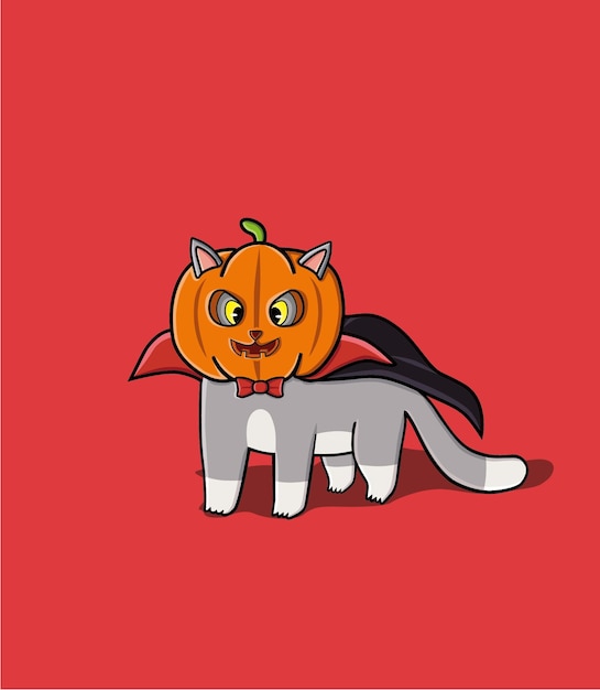 Vector el cosplay de halloween de meow