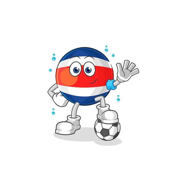 Costa rica jugando vector de caracteres de ilustración de fútbol