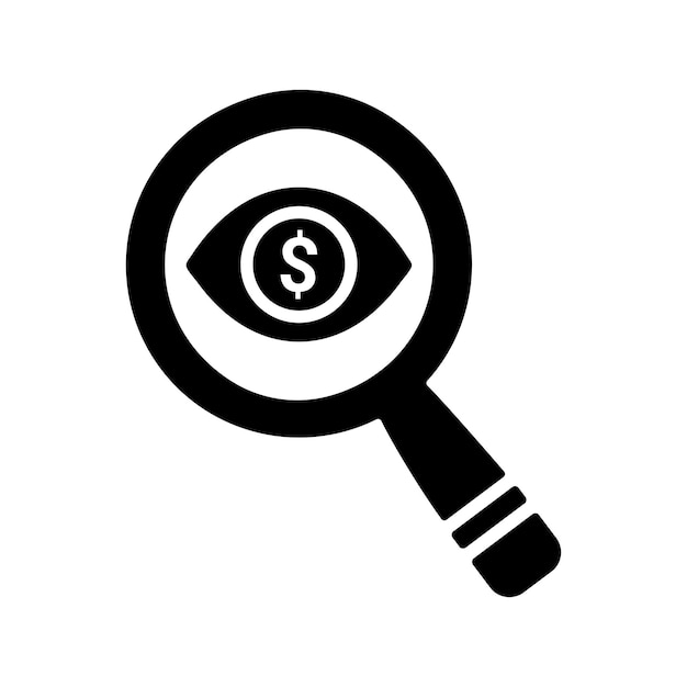 Costo de publicidad por impresión icono de SEO de ojo Gráficos vectoriales negros