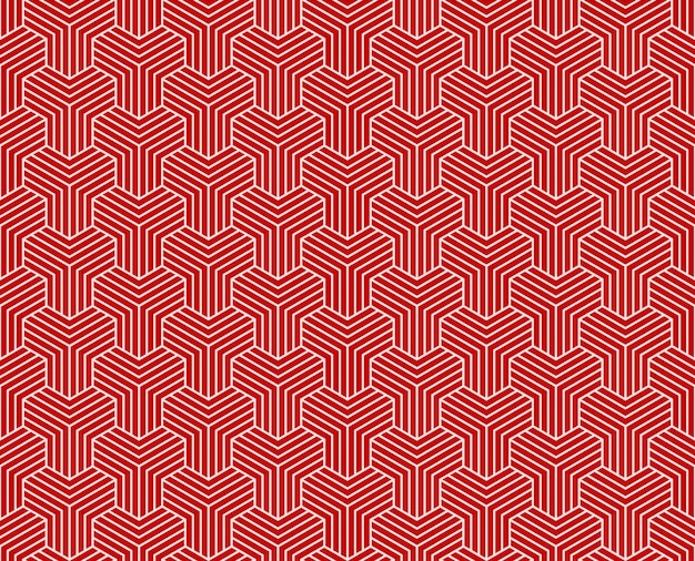 Sin costura Rojo Abstracto geometría y líneas patrón de fondo