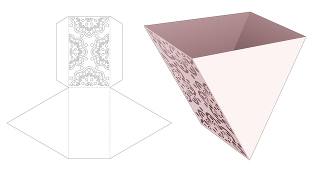 Cotainer triangular con plantilla de troquelado de plantilla de mandala