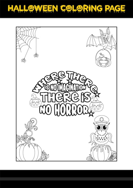 Cotizaciones de Halloween Página para colorear Página para colorear de Halloween para niños