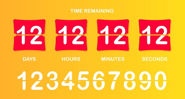 Countdown timer icon Flipstyle numeric display showing days hours minutes seconds with brown background bold split numbers and a clear timeremaining header in white text