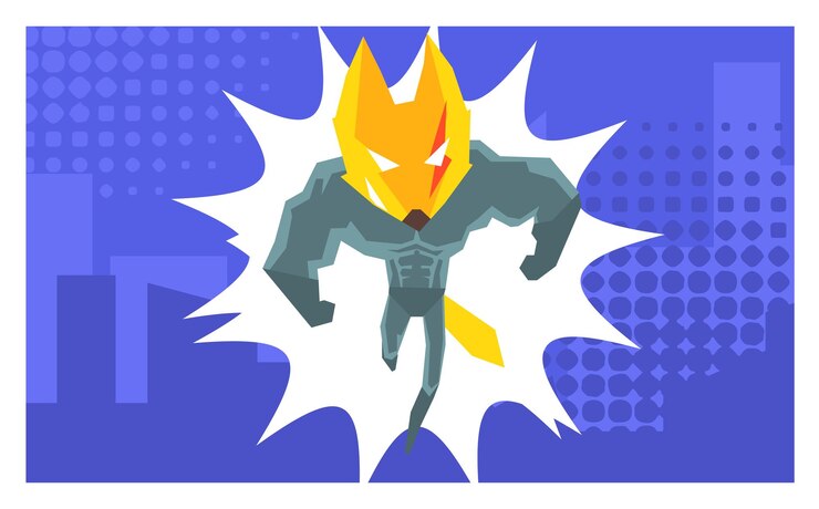 Vector courageous superhero fantastic animal in costume and mask elemento de diseño se puede usar para tarjetas de invitación de cumpleaños cartel pancarta pancarta folleto folleto ilustración vectorial diseño web