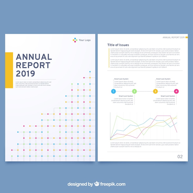 Vector cover abstracto de reporte anual