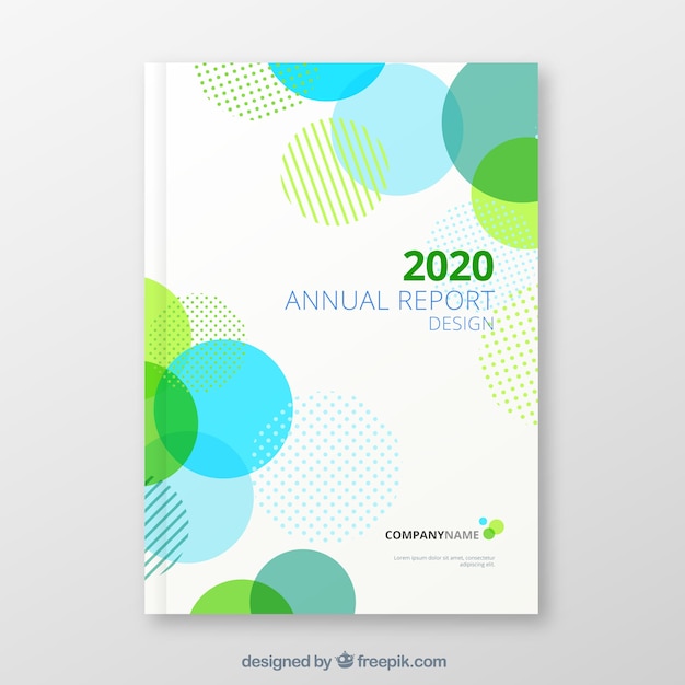 Cover de reporte annual con formas circulares