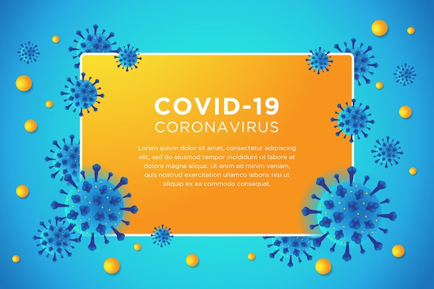 Vector covid-19 corona virus fondo azul