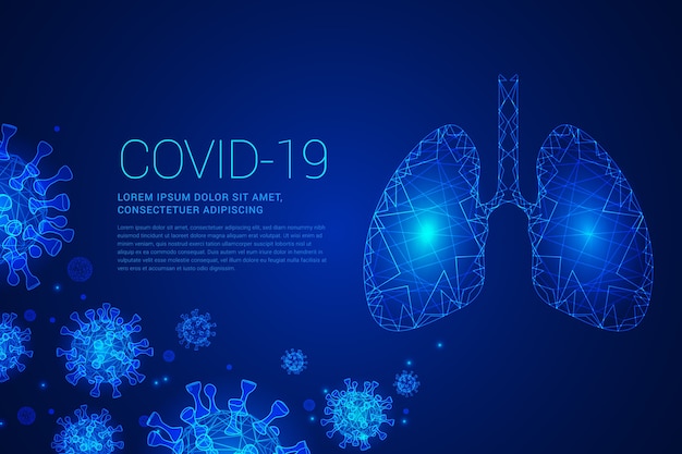 Covid-19 en tonos azules con pulmones