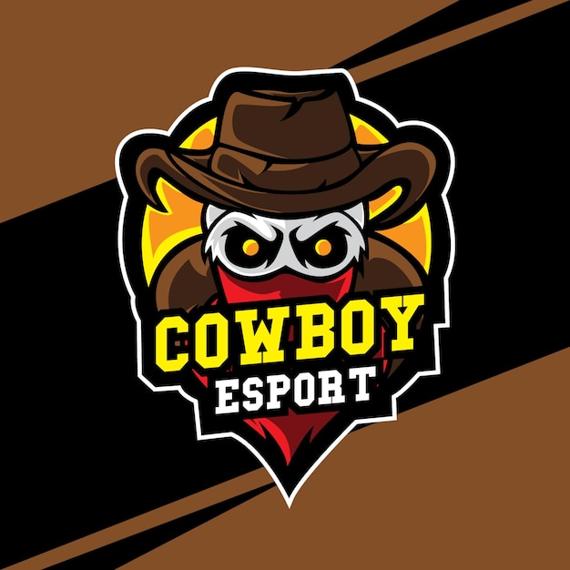 Cowboy duck pro player esport gaming mascota logo template premium vector Vector Premium