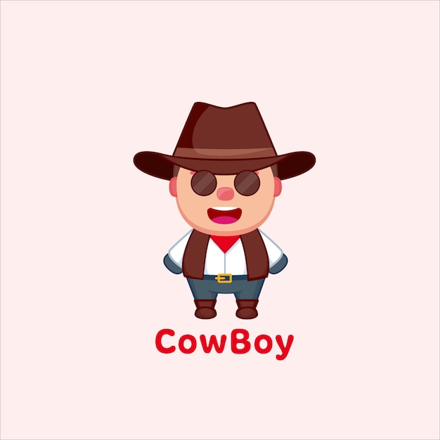 Vector cowboy kids