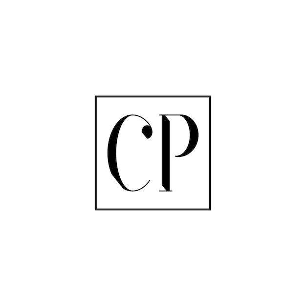 CP monograma logotipo diseño carta texto nombre símbolo monocromo logotipo alfabeto carácter simple logotipo