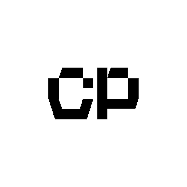 CP monograma logotipo diseño carta texto nombre símbolo monocromo logotipo alfabeto carácter simple logotipo