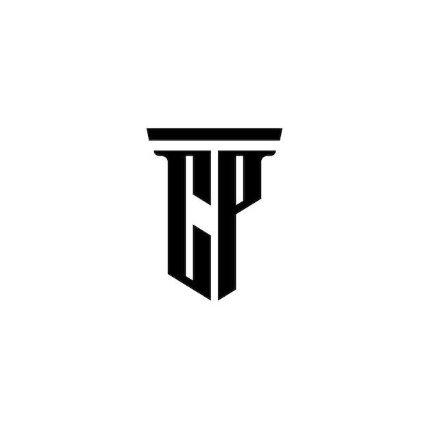 CP monograma logotipo diseño carta texto nombre símbolo monocromo logotipo alfabeto carácter simple logotipo