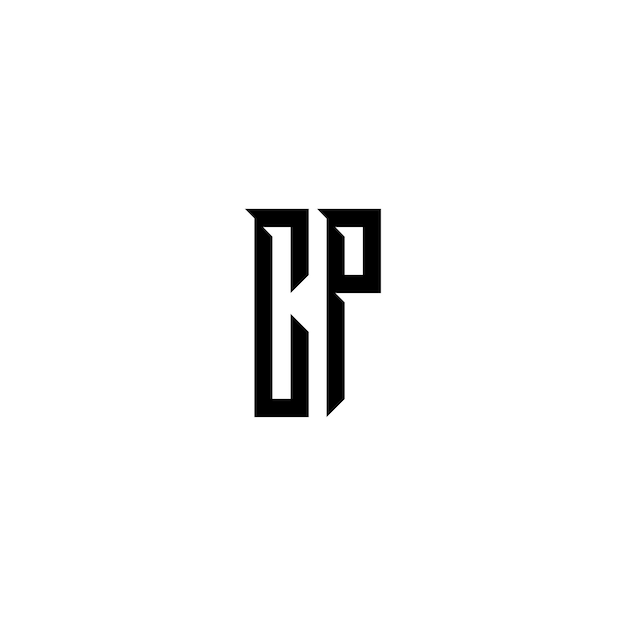 CP monograma logotipo diseño carta texto nombre símbolo monocromo logotipo alfabeto carácter simple logotipo