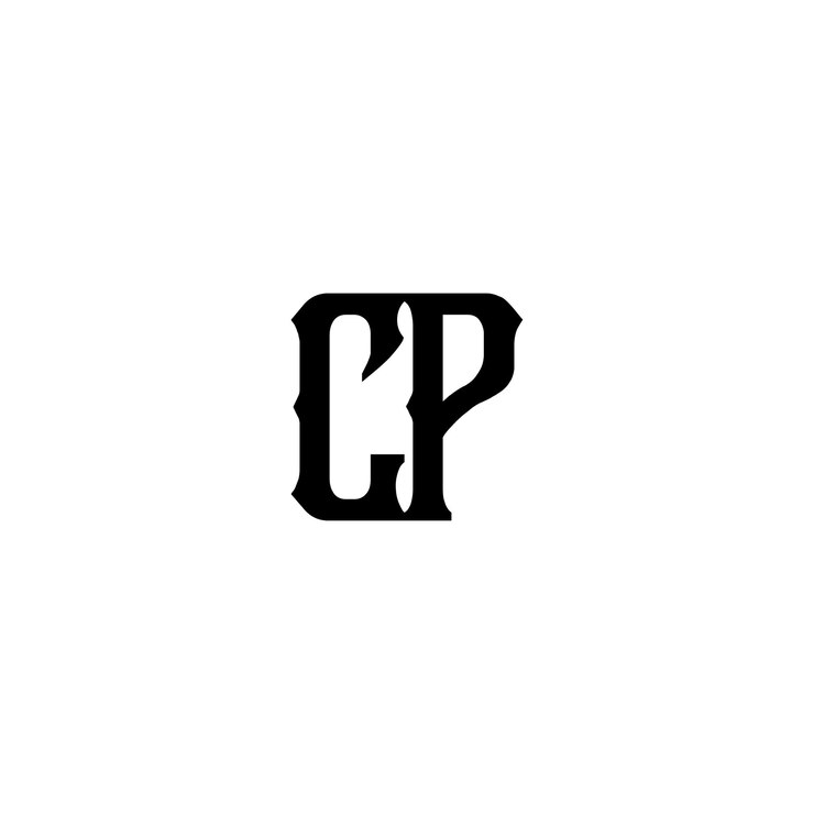 Vector cp monograma logotipo diseño carta texto nombre símbolo monocromo logotipo alfabeto carácter simple logotipo
