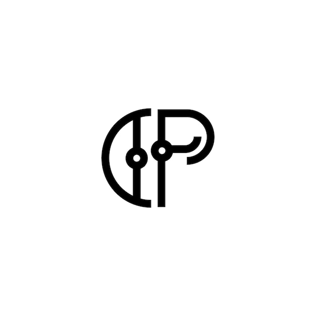 CP monograma logotipo diseño carta texto nombre símbolo monocromo logotipo alfabeto carácter simple logotipo