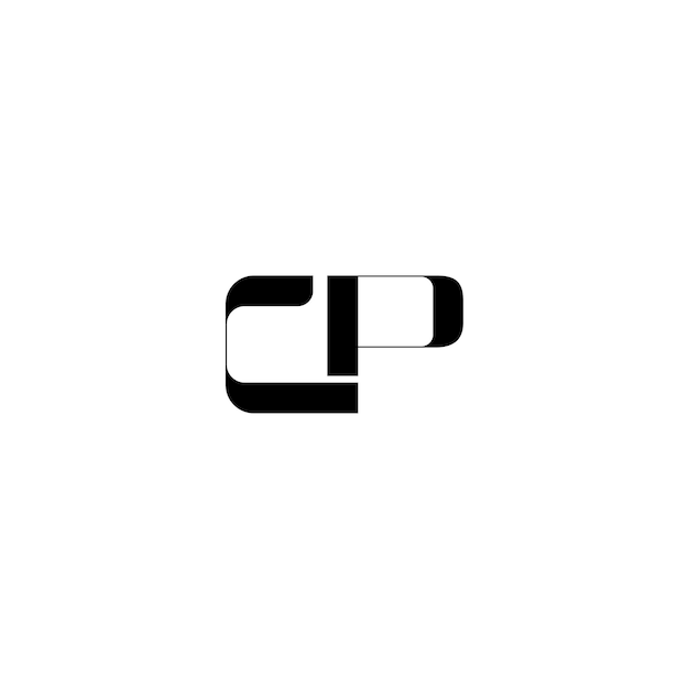 CP monograma logotipo diseño carta texto nombre símbolo monocromo logotipo alfabeto carácter simple logotipo