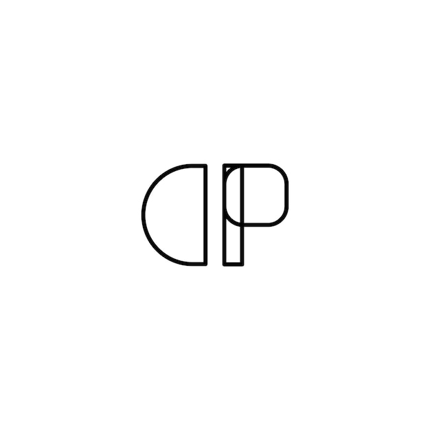 CP monograma logotipo diseño carta texto nombre símbolo monocromo logotipo alfabeto carácter simple logotipo