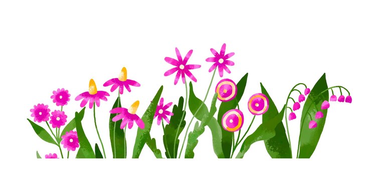 Vector cpmposición botánica con flores silvestres de campo guardar la fecha que