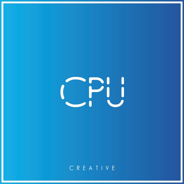 CPU Vector Premium último Diseño de logotipo Diseño creativo de logotipo Ilustración vectorial Monograma de logotipo mínimo