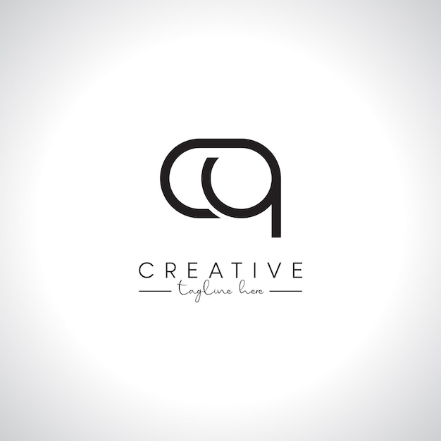 CQ Cartas del alfabeto Monograma Diseño del logotipo Símbolo vectorial inicial