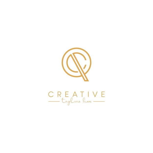 CQ Cartas del alfabeto Monograma Diseño del logotipo Símbolo vectorial inicial