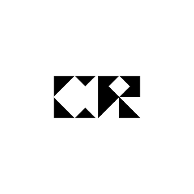 CR monograma logo diseño carta texto nombre símbolo monocromo logotipo alfabeto carácter simple logo