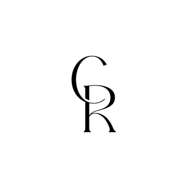 CR monograma logotipo diseño carta texto nombre símbolo monocromo logotipo alfabeto carácter simple logotipo